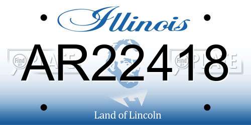 AR22418 Illinois License Plate