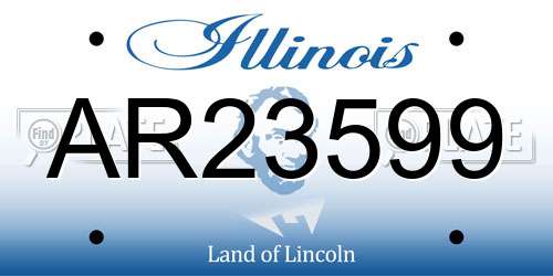 AR23599 Illinois License Plate