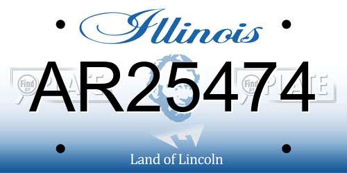 AR25474 Illinois License Plate