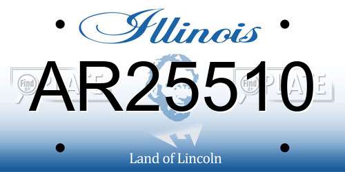 AR25510 Illinois License Plate