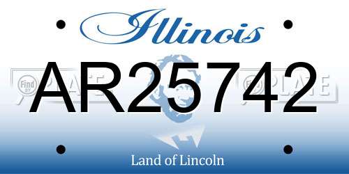 AR25742 Illinois License Plate