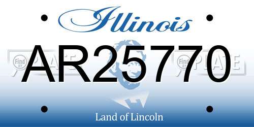 AR25770 Illinois License Plate
