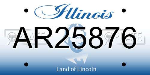 AR25876 Illinois License Plate