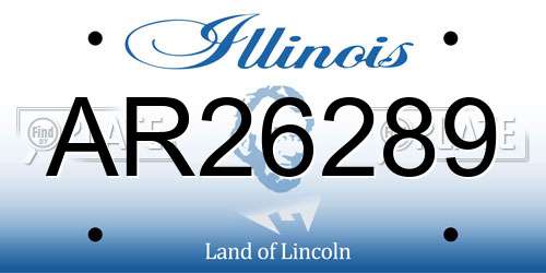 AR26289 Illinois License Plate