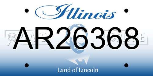 AR26368 Illinois License Plate