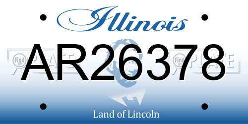 AR26378 Illinois License Plate