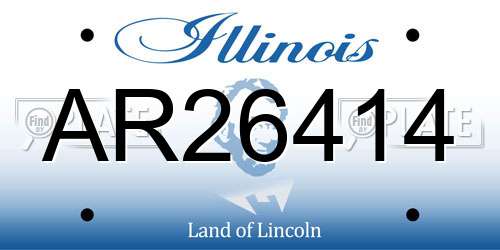 AR26414 Illinois License Plate
