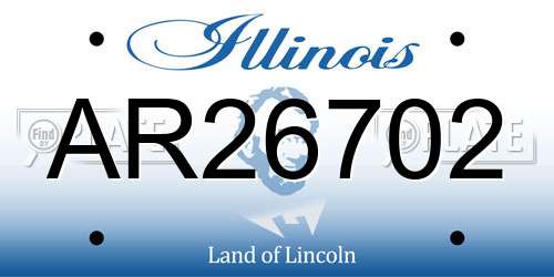 AR26702 Illinois License Plate