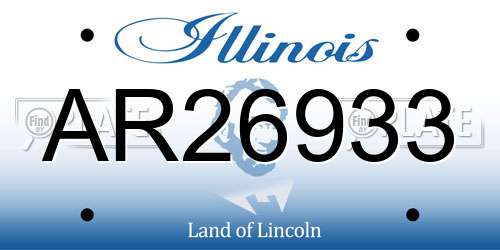 AR26933 Illinois License Plate