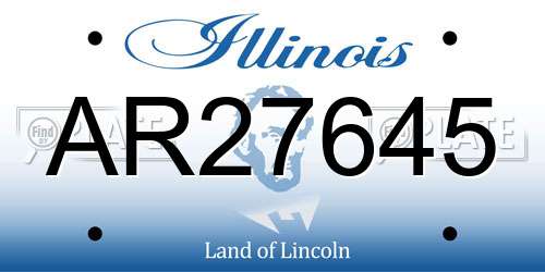 AR27645 Illinois License Plate