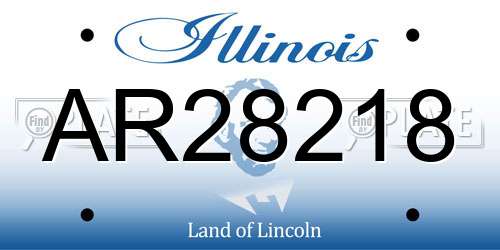 AR28218 Illinois License Plate