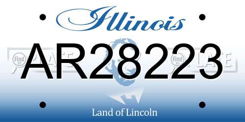 AR28223 Illinois License Plate