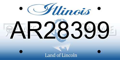 AR28399 Illinois License Plate