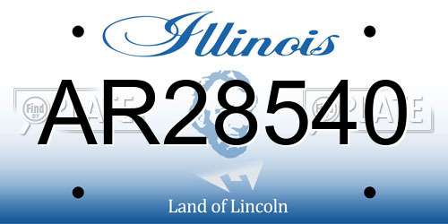 AR28540 Illinois License Plate