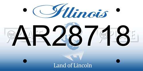 AR28718 Illinois License Plate