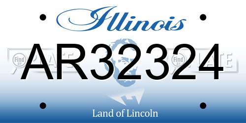 AR32324 Illinois License Plate