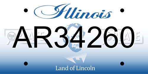 AR34260 Illinois License Plate