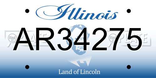 AR34275 Illinois License Plate