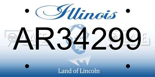 AR34299 Illinois License Plate