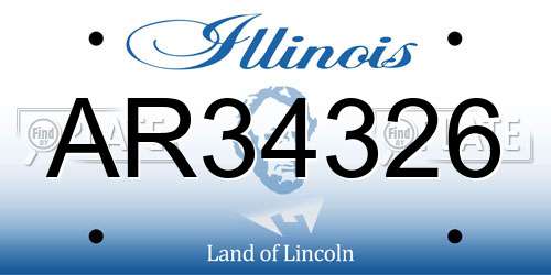 AR34326 Illinois License Plate