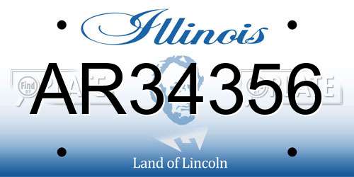 AR34356 Illinois License Plate