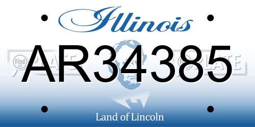 AR34385 Illinois License Plate
