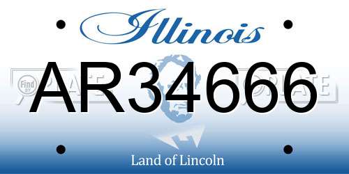 AR34666 Illinois License Plate