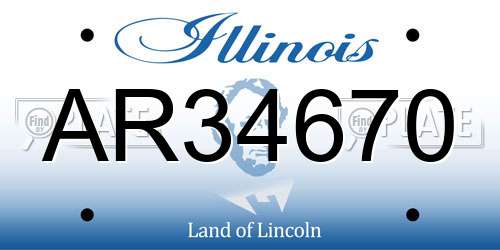 AR34670 Illinois License Plate