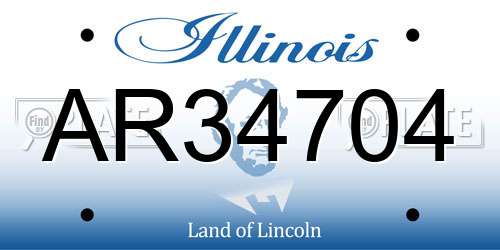 AR34704 Illinois License Plate