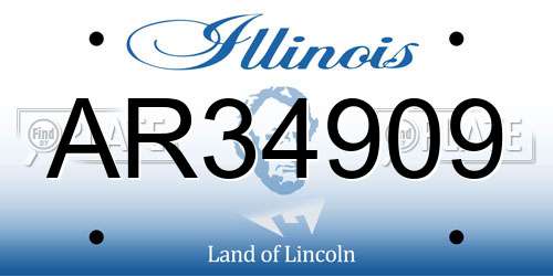 AR34909 Illinois License Plate
