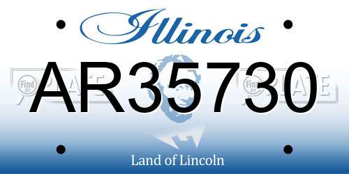 AR35730 Illinois License Plate