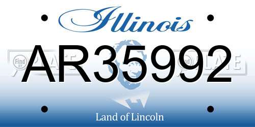 AR35992 Illinois License Plate