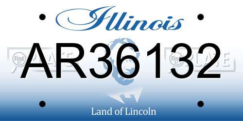 AR36132 Illinois License Plate