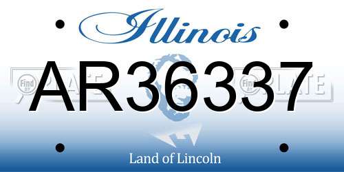 AR36337 Illinois License Plate