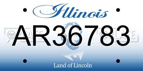 AR36783 Illinois License Plate