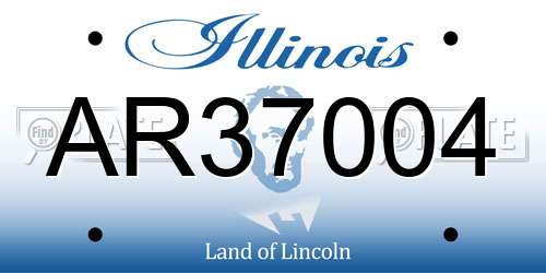 AR37004 Illinois License Plate