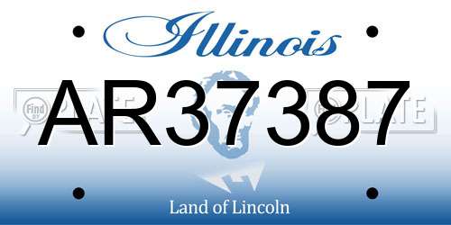 AR37387 Illinois License Plate