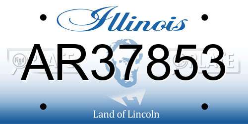 AR37853 Illinois License Plate