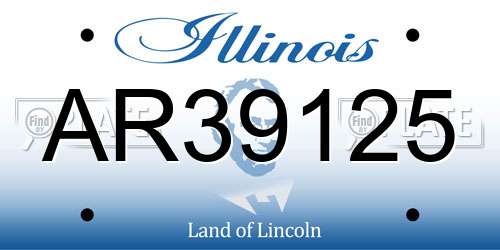 AR39125 Illinois License Plate
