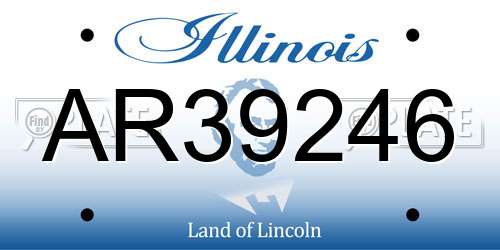 AR39246 Illinois License Plate