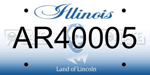 AR40005 Illinois License Plate