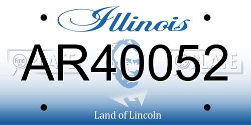 AR40052 Illinois License Plate