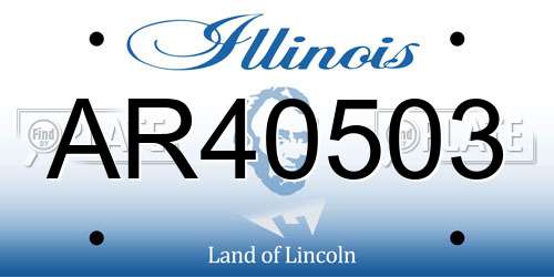 AR40503 Illinois License Plate