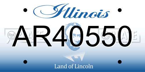 AR40550 Illinois License Plate