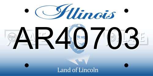 AR40703 Illinois License Plate