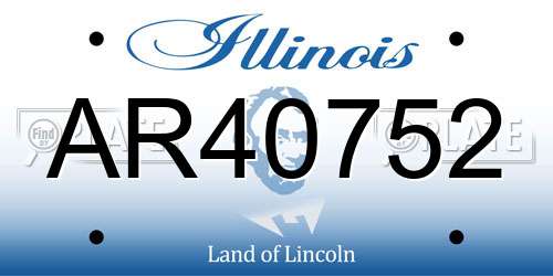 AR40752 Illinois License Plate