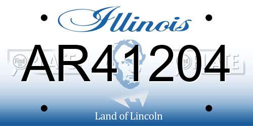 AR41204 Illinois License Plate