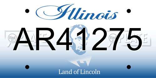 AR41275 Illinois License Plate