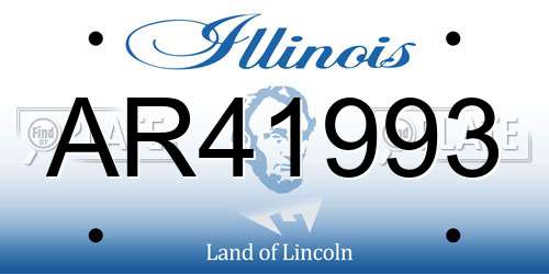 AR41993 Illinois License Plate