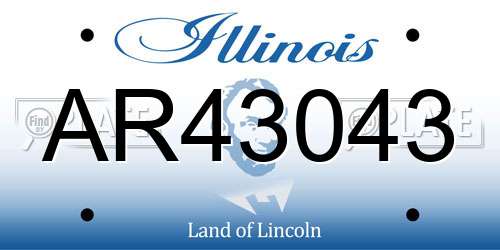 AR43043 Illinois License Plate